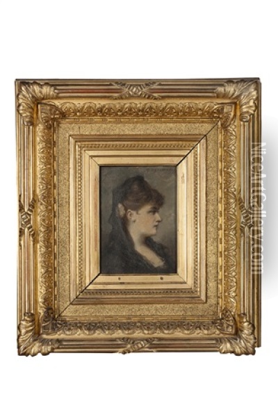 Portrait De Femme De Profil Oil Painting - Fedor Petrovich Chumakov