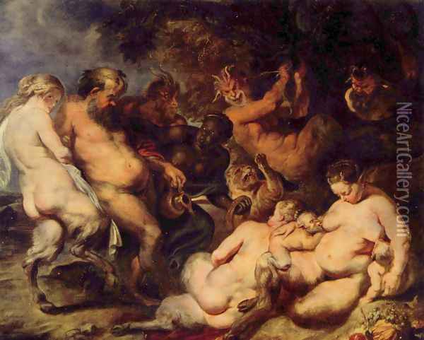 Bacchanalia Oil Painting - Peter Paul Rubens