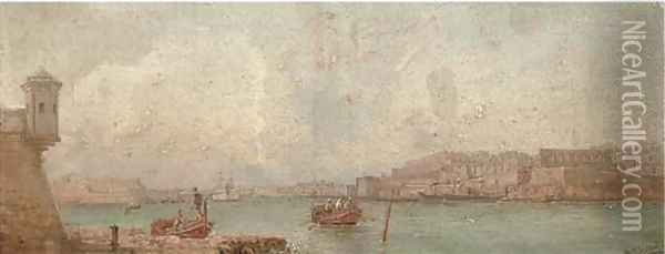 Valetta harbour Oil Painting - Girolamo Gianni