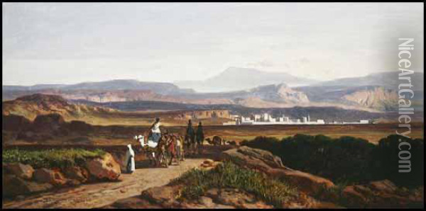 Desert Trek Oil Painting - August Albert Zimmermann