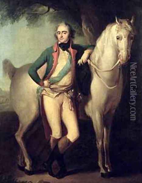 Prince Josef Anton Poniatowski 1763-1813 by his horse Oil Painting - Giuseppe or Josef Grassi