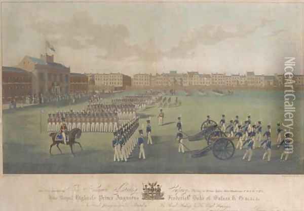 The Honorable Artillery Company assembled for ball practice at Childs Hill, Hampstead Oil Painting - George Forster