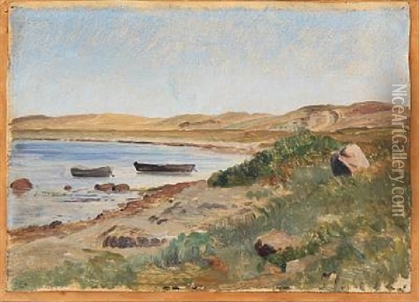 View From Kalo Vig, Denmark Oil Painting - Janus la Cour