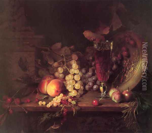 Still Life with Flowers Oil Painting - Blaise Alexandre Desgoffe