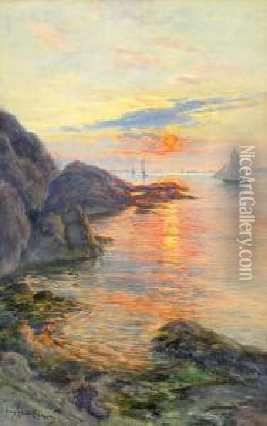 Marstrand I Solnedgang Oil Painting - Anna Gardell-Ericson