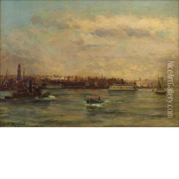 New York Harbor Oil Painting - Charles P. Appel
