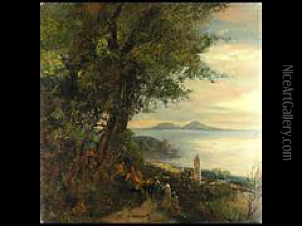 Am Golf Von Neapel Oil Painting - Oswald Achenbach