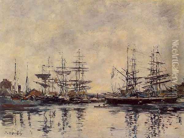 Deauville the Basin 1888-1895 Oil Painting - Eugene Boudin