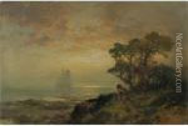 The First Ship Entering Ny Harbor Oil Painting - Edward Moran