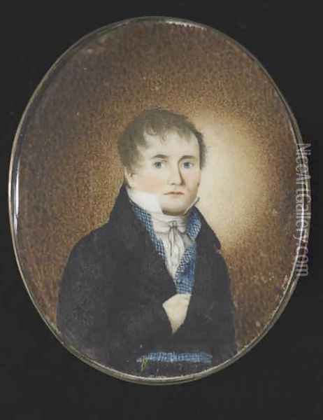 Self Portrait, c.1810-20 Oil Painting - Lewis Peckham