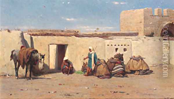 Arab merchants resting Oil Painting - Willem De Famars Testas