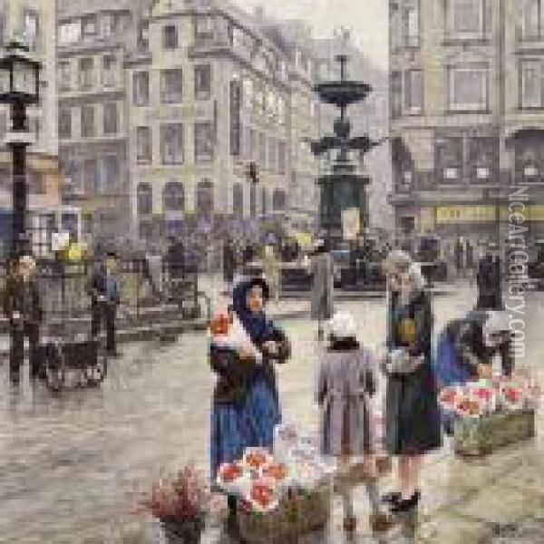 A Bunch Of Red Tulips Oil Painting - Paul-Gustave Fischer