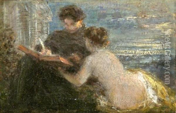 Le Muse Et Le Poete Oil Painting - Ignace Henri Jean Fantin-Latour