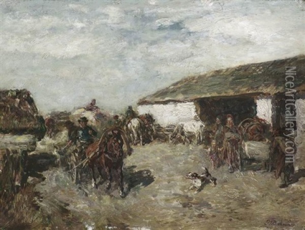 In Einem Estnischen Dorf Oil Painting - Gregor von Bochmann the Elder