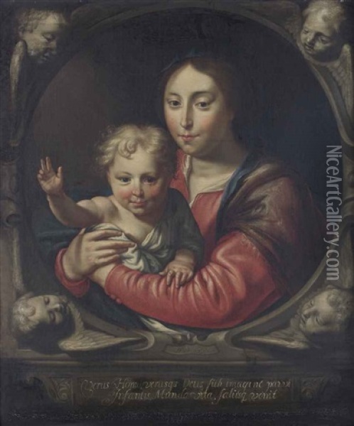Virgin And Child Oil Painting - Paulus Moreelse