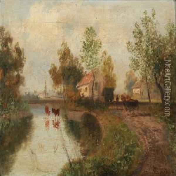 Partie Bei Lundenburg Oil Painting - Carl Wagner