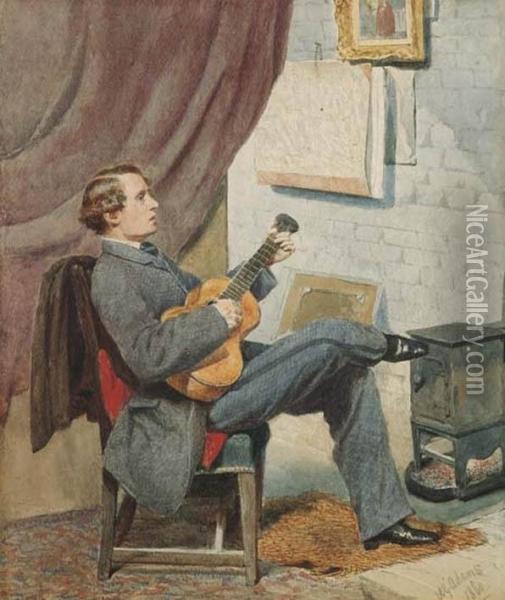 Giovane Musicista Oil Painting - Albert George Adams