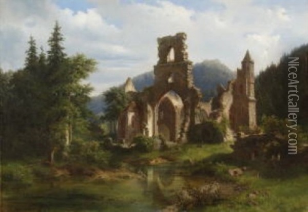 Klosterruine Allerheiligen Im Schwarzwald Oil Painting - Adolf Rudolf Holzhalb