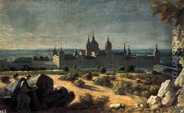View of the Monastery of El Escorial 1723 Oil Painting - Michel-Ange Houasse
