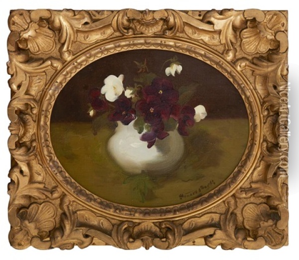 A Still Life Of Violas Oil Painting - Stuart James Park