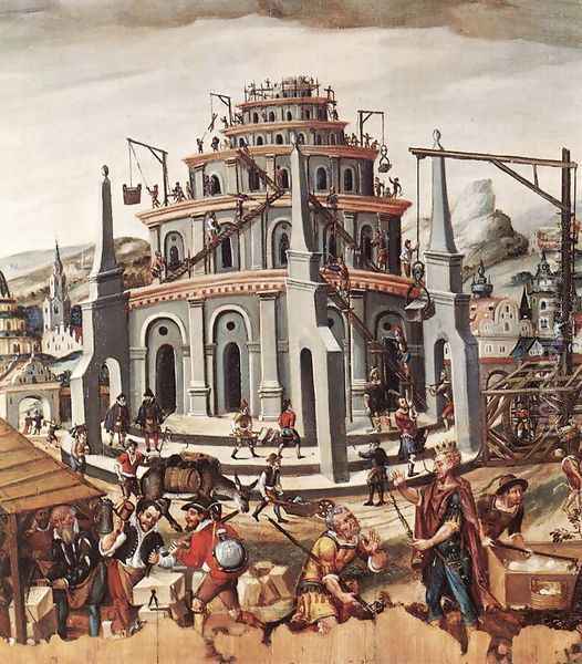 The Tower of Babel 1590s Oil Painting - German Unknown Masters