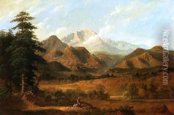 View of Pike's Peak Oil Painting - George Caleb Bingham
