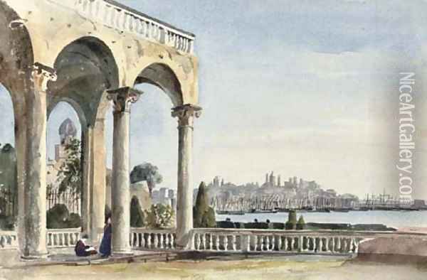 The Villa Doria at Genoa Oil Painting - Harriet Cheney