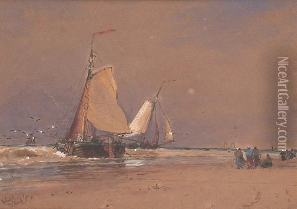 The Return Of The Fleet Oil Painting - Thomas Bush Hardy