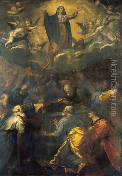 Assumption of the Virgin 1581-83 Oil Painting - Girolamo Muziano