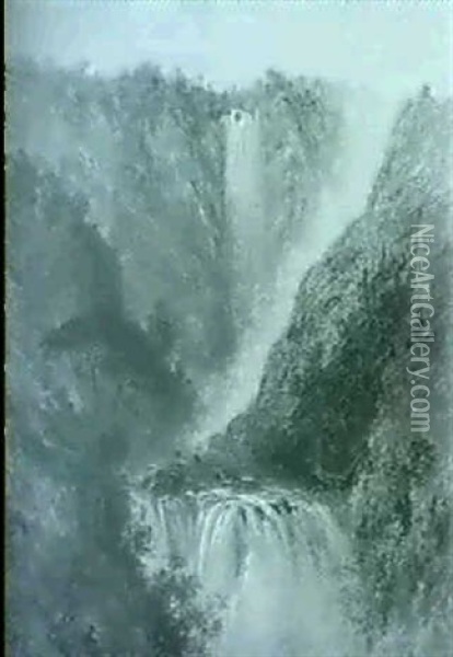 The Falls Of Tern Oil Painting - Thomas Creswick