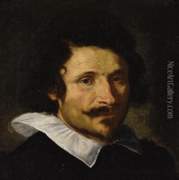 Portrait Of A Man (pietro Da Cortona?) Oil Painting - Gian Lorenzo Bernini
