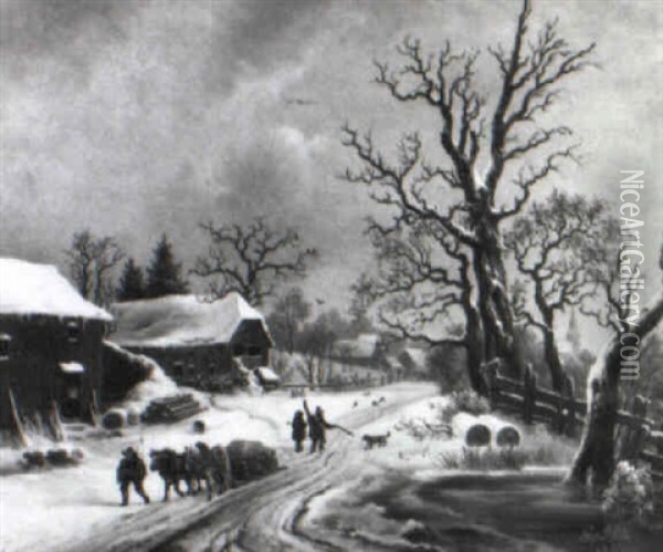 Winter Am Lande Oil Painting - Anton Castell