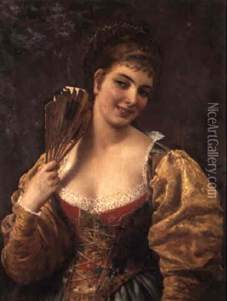 La Belle Veneziana Oil Painting - Eugen von Blaas