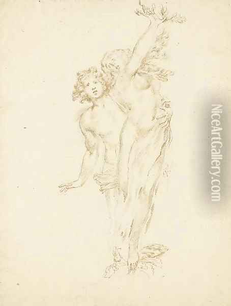 Apollo and Daphne, after Bernini Oil Painting - Stefano della Bella
