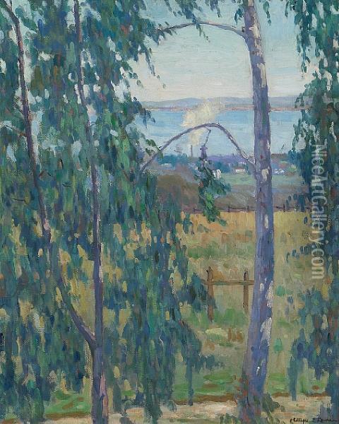 Looking Through The Trees Oil Painting - Phillips Frisbie Lewis