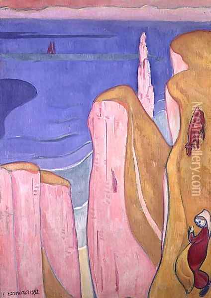 The Cliffs of Yport, 1892 Oil Painting - Emile Bernard