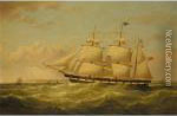 The Barque Montrose Outward Bound Off Margate Oil Painting - Samuel Walters