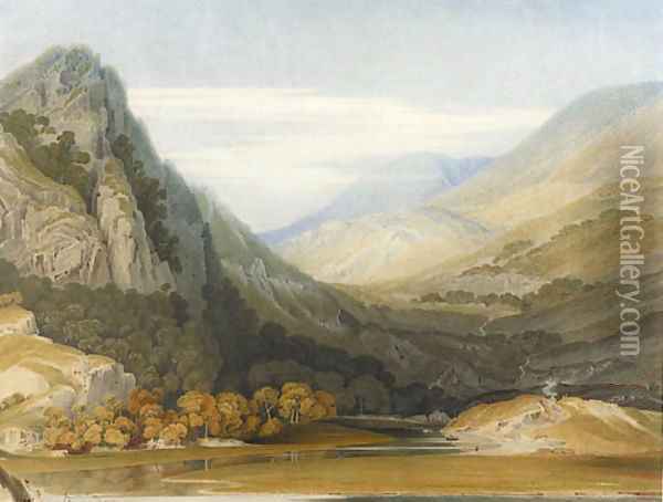 Near Beddgellert, North Wales Oil Painting - William Havell