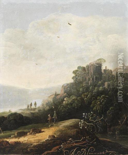 Landschaft Mit Ruine, Landschaft Mit Flusslauf Oil Painting - Abraham Blommaert