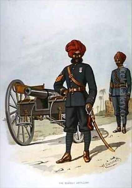 The Bombay Artillery Oil Painting - H. Bunnett