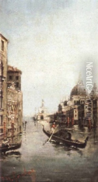 Venetian Canal Oil Painting - Marco Grubas