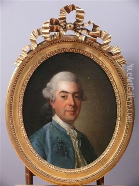 Portrait De Charles-marin De La Haye, Fermier General Du Roi Oil Painting - Alexander Roslin