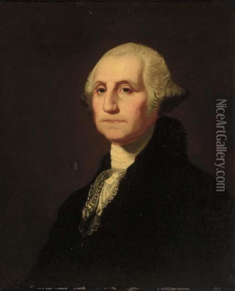 Portrait Of George Washington Oil Painting - Gilbert Stuart