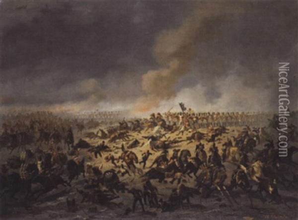Schlacht Bei Waterloo Oil Painting - Auguste (Viande) Doviane