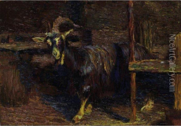 Geissbock Oil Painting - Giovanni Giacometti