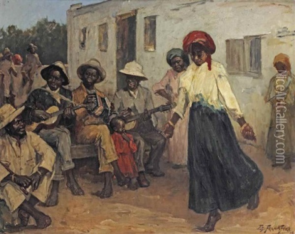 A Musical Gathering, South-africa Oil Painting - Eduard Frankfort