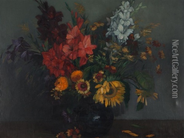 Splendid Summer Bouquet Oil Painting - Amandus Faure