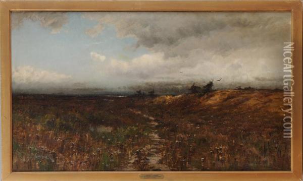 Marsh Lands Oil Painting - M. Deforest Bolmer