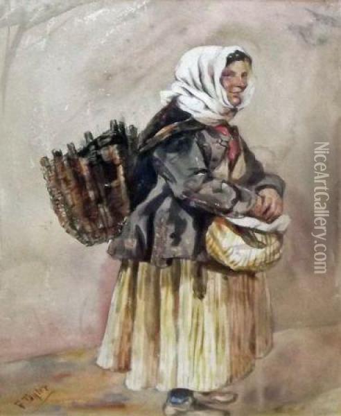 Irish Peasant Woman Oil Painting - John Frederick Tayler