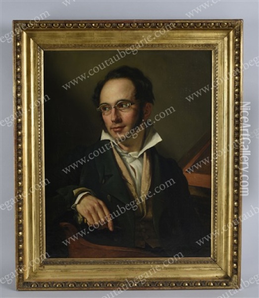Portrait Presume Du Graveur Alexandre Alexandrovitch Froloff, Ami Du Peintre Oil Painting - Vasili Andreevich Tropinin